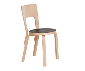 Chair 66, Birch/Black Linoleum