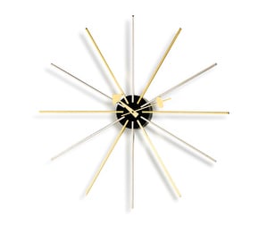 Star Clock, Brass/Chrome, ø 61 cm