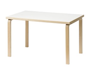 Table 81B, Birch/White Laminate, 75 x 120 cm