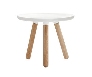 Tablo-pöytä, valkoinen/saarni, ⌀ 50 cm