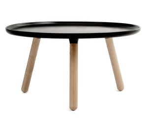 Tablo-pöytä, musta/saarni, ⌀ 78 cm
