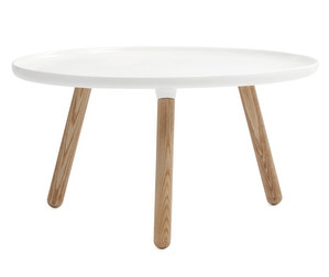 Tablo-pöytä, valkoinen/saarni, ⌀ 78 cm