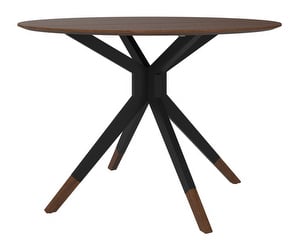 Billund Dining Table, Walnut/Black, ø 110 cm