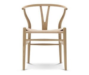 CH24 Wishbone Chair, Soaped Oak, Natural-Coloured Seat