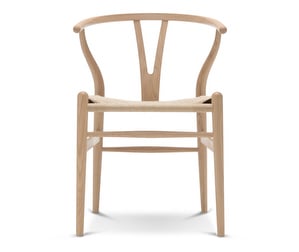 CH24 Wishbone Chair, White Oiled Oak, Natural-Coloured Seat