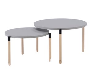 Ballet Coffee Table, Grey/Birch, ø 55 cm