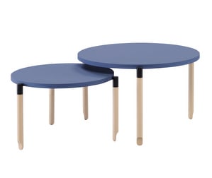 Baletti-sohvapöytä, sininen/koivu, ⌀ 55 cm