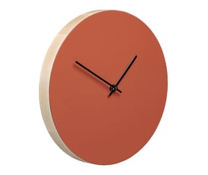 Kiekko Wall Clock, Brick/Birch, ⌀ 27 cm