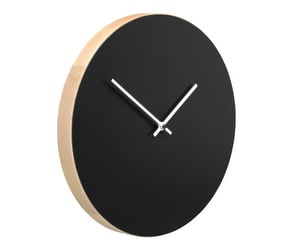 Kiekko Wall Clock, Black/Birch, ⌀ 27 cm