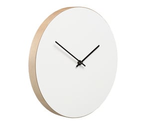 Kiekko-kello, valkoinen/koivu, ⌀ 27 cm