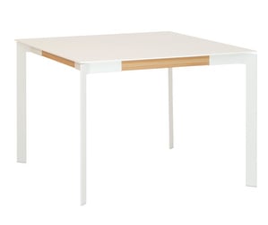 Viisto-ruokapöytä, valkoinen/tammi, 104 x 104 cm