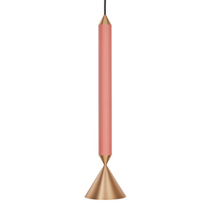 Apollo 39 Pendant Lamp, Coral Pink / Polished Brass