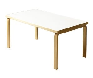 Pöytä 82B, koivu/valkoinen laminaatti, 85 x 135 cm