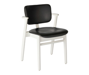 Domus Chair, White Birch/Black Leather