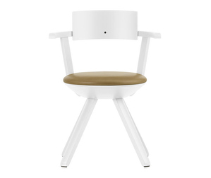 Rival Chair, White/Caramel Leather