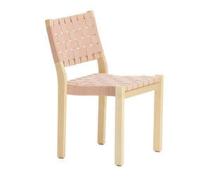 Chair 611, Birch/Natural-Red Webbing