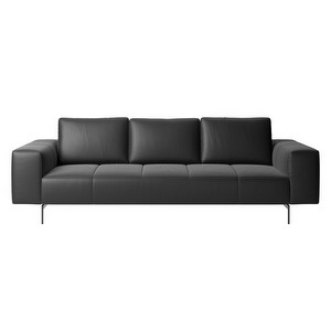 Amsterdam-sohva, Estoril-nahka 0950 musta, L 250 cm