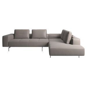 Amsterdam Corner Sofa, Estoril Leather 5022 Taupe, W 288 cm