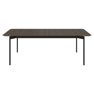 Augusta- jatkettava ruokapöytä, tumma tammi/musta, 106 x 230/306 cm