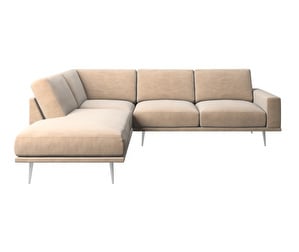 Carlton Chaise Sofa, Velvet Fabric 3033 Sand, W 245 cm