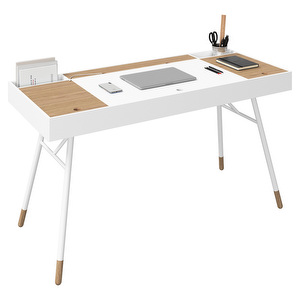 Cupertino-työpöytä, valkoinen/tammi, 60 x 140 cm