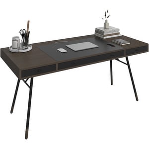 Cupertino-työpöytä, tumma tammi/musta, 75 x 170 cm