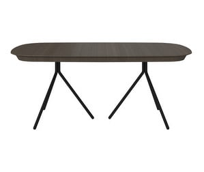 Ottawa Extendable Dining Table, Dark Oak / Matt Black, 100 x 185/250 cm
