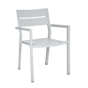 Weldon-tuoli käsinojilla, vaaleanharmaa alumiini, ø 150 cm