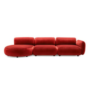 Ginza Sofa, Hortensia Fabric Red, Left Open End