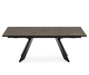 Icaro -jatkettava ruokapöytä, pronssi/mattamusta, 100 x 200/300 cm