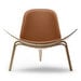 CH07 Armchair, White Oiled Oak / Brown Leather