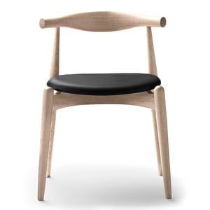 CH20 Chair, Soaped Oak / Black Leather