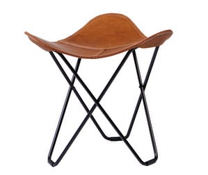 Flying Goose Stool, Brown Pampa Leather