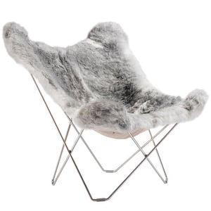 Mariposa Butterfly Chair, Iceland Wool Grey/Chrome
