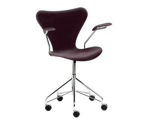 Office Chair 3217, “Series 7”, Dark Plum Velvet, Velvet Upholstery
