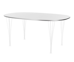 Superellipsi B616 -ruokapöytä, valkoinen/valkoinen, 100 x 170 cm