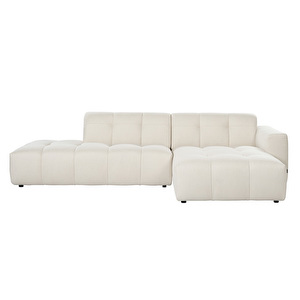 Chess Chaise Sofa, Dolce Cream Fabric White, W 293 cm/Right