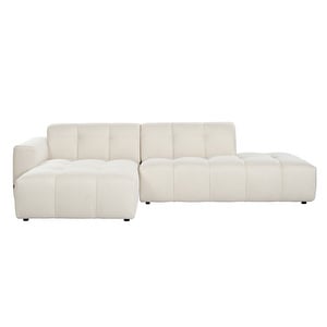 Chess Chaise Sofa, Dolce Cream Fabric White, W 293 cm/Left