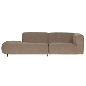 Chip Sofa, Manchester Sand Fabric Brown, Left open end