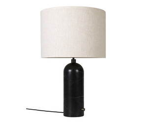 Gravity Table Lamp, Black Marble/Canvas Shade, Large