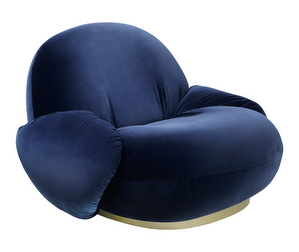 Pacha Lounge Chair, Velvet Blue