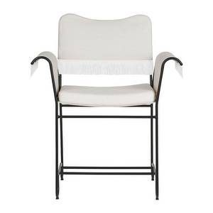 Tropique-tuoli, Leslie-kangas 06 valkoinen/musta, hapsuilla