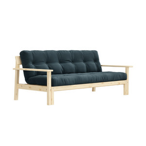 Unwind Futon Sofa, Pale Blue / Pine, W 218 cm
