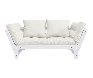 Beat-futonsohva, valkoinen/valkoinen, L 162 cm