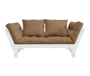 Beat-futonsohva, mocca/valkoinen, L 162 cm