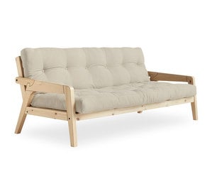 Grab-futonsohva, beige/mänty, L 200 cm
