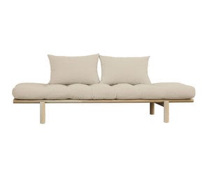 Pace Futon Sofa, Beige/Pine