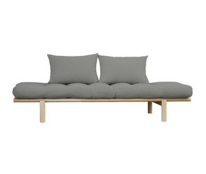 Pace Futon Sofa, Grey/Pine