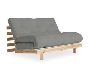 Roots Futon Sofa, Grey/Pine, W 140 cm