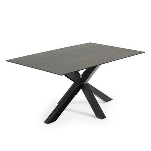 Argo-ruokapöytä, iron moss/musta, 90 x 160 cm